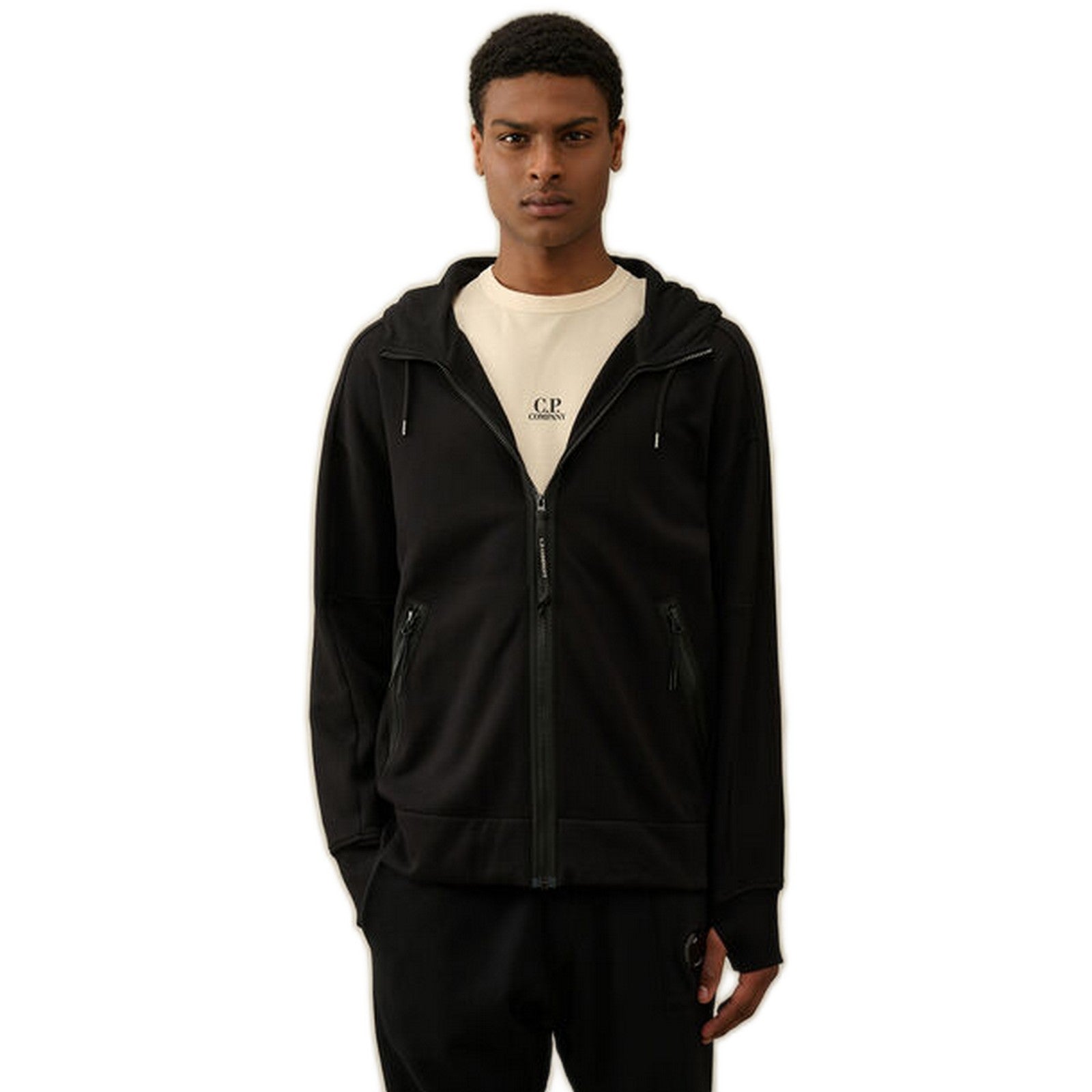 C.P. Company  Diagonal Raised Fleece Goggle Zipped Hoodie