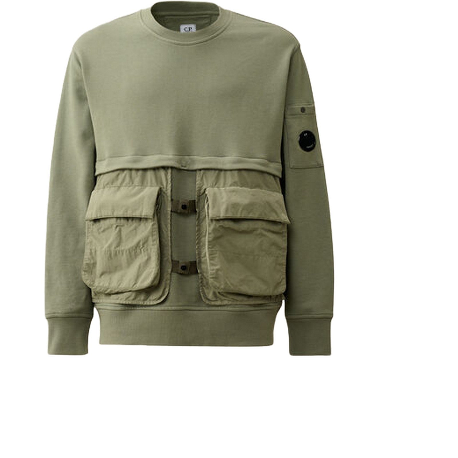 C.P. Company Diagonal Raised Fleece Mixed Detachable Sweatshirt
